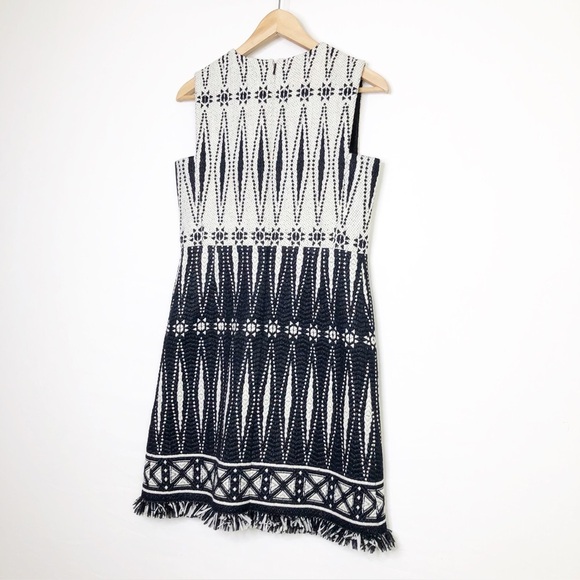 Tory Burch, black/ivory tweed Savora fringed dress - Picture 5 of 13